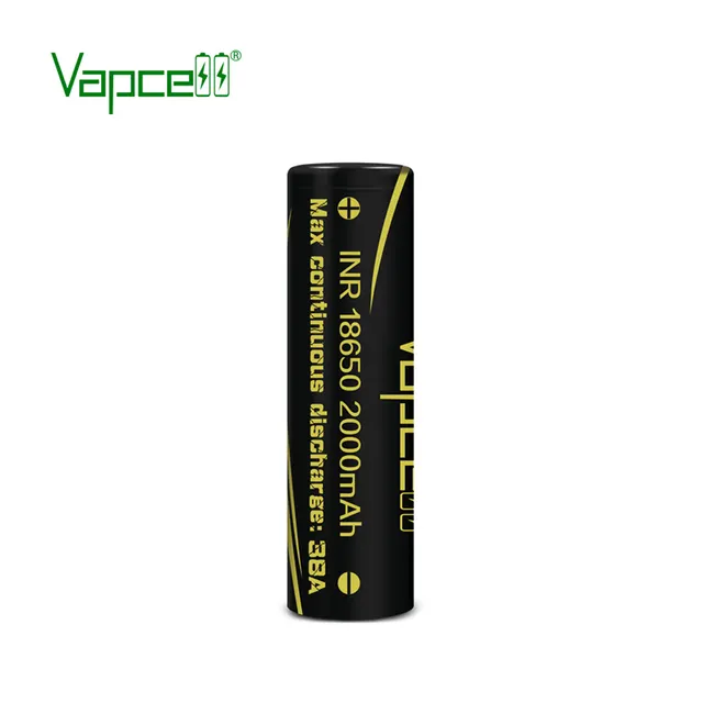 ถ่านชาร์จ Vapcell ดำ 18650 2000mah 38A
