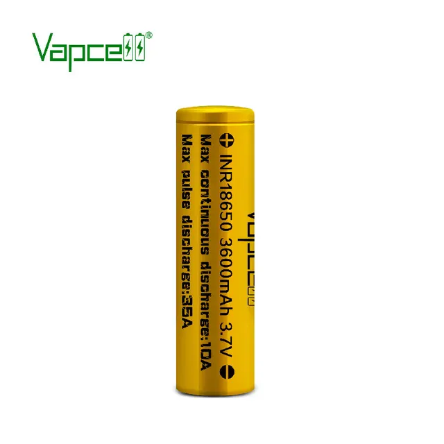ถ่านชาร์จ Vapcell ทอง 18650 3600mah 10A/35A
