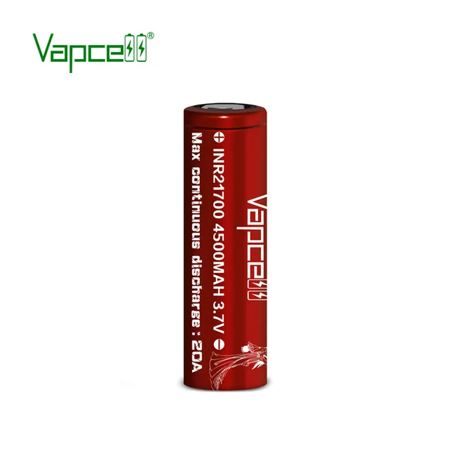 ถ่านชาร์จ Vapcell แดง 21700 4500mah 20A 3.7V Li-Ion