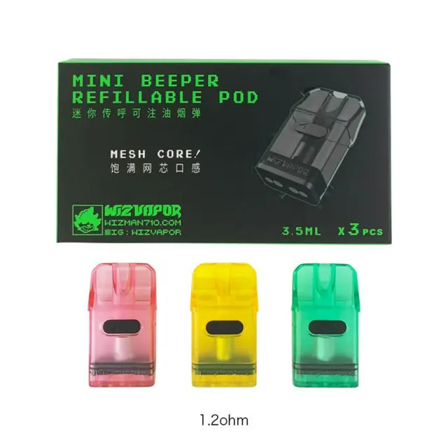 หัวคอยล์ Wizvapor Mini Beeper Refillable Pod 3pcs/Pack (0.4 ohm Purple transparent) รูปที่ 2