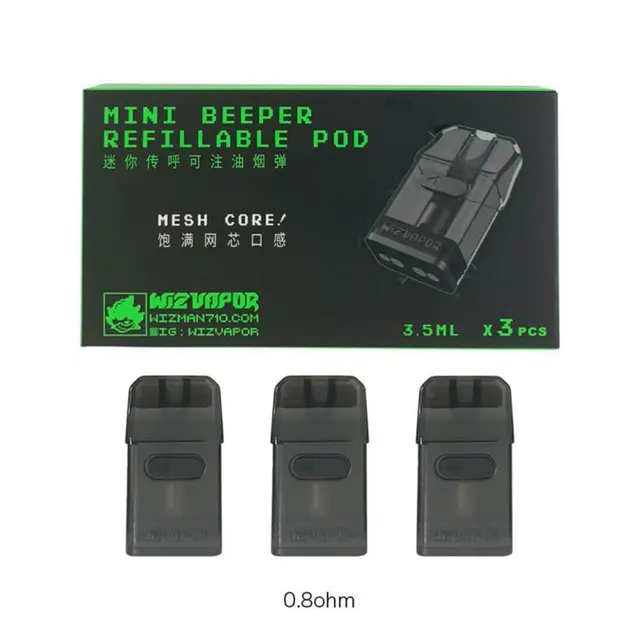 หัวคอยล์ Wizvapor Mini Beeper Refillable Pod 3pcs/Pack (0.4 ohm Purple transparent) รูปที่ 3