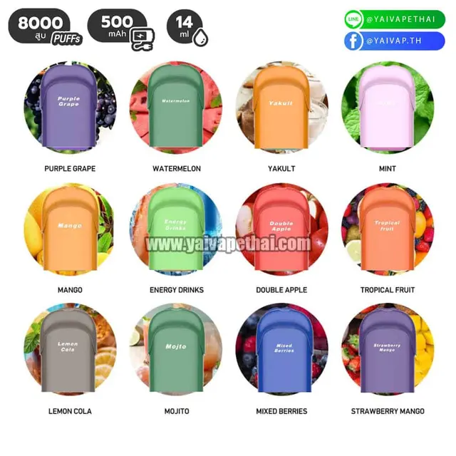 Lavie Kiss 8000 Puffs Kit เครื่อง & หัว รูปที่ 4